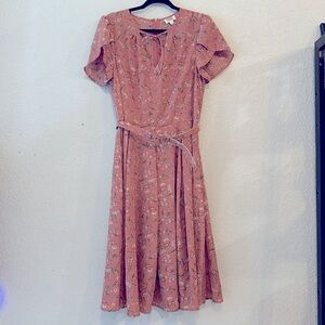 Unique Vintage Pink Floral Dress